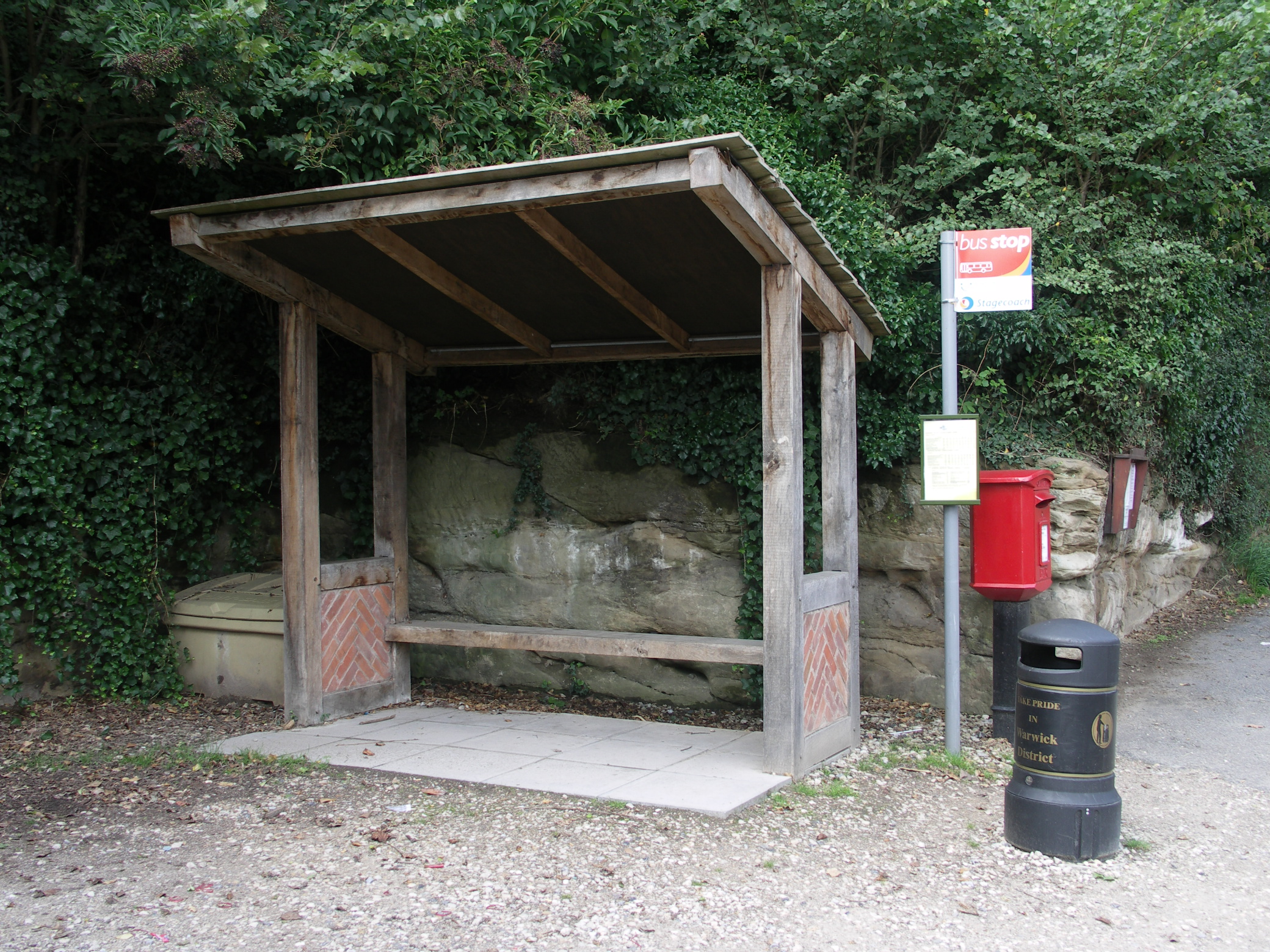 Bus shelter on Warwick Road, Leek Wootton (Kenilworth bound)