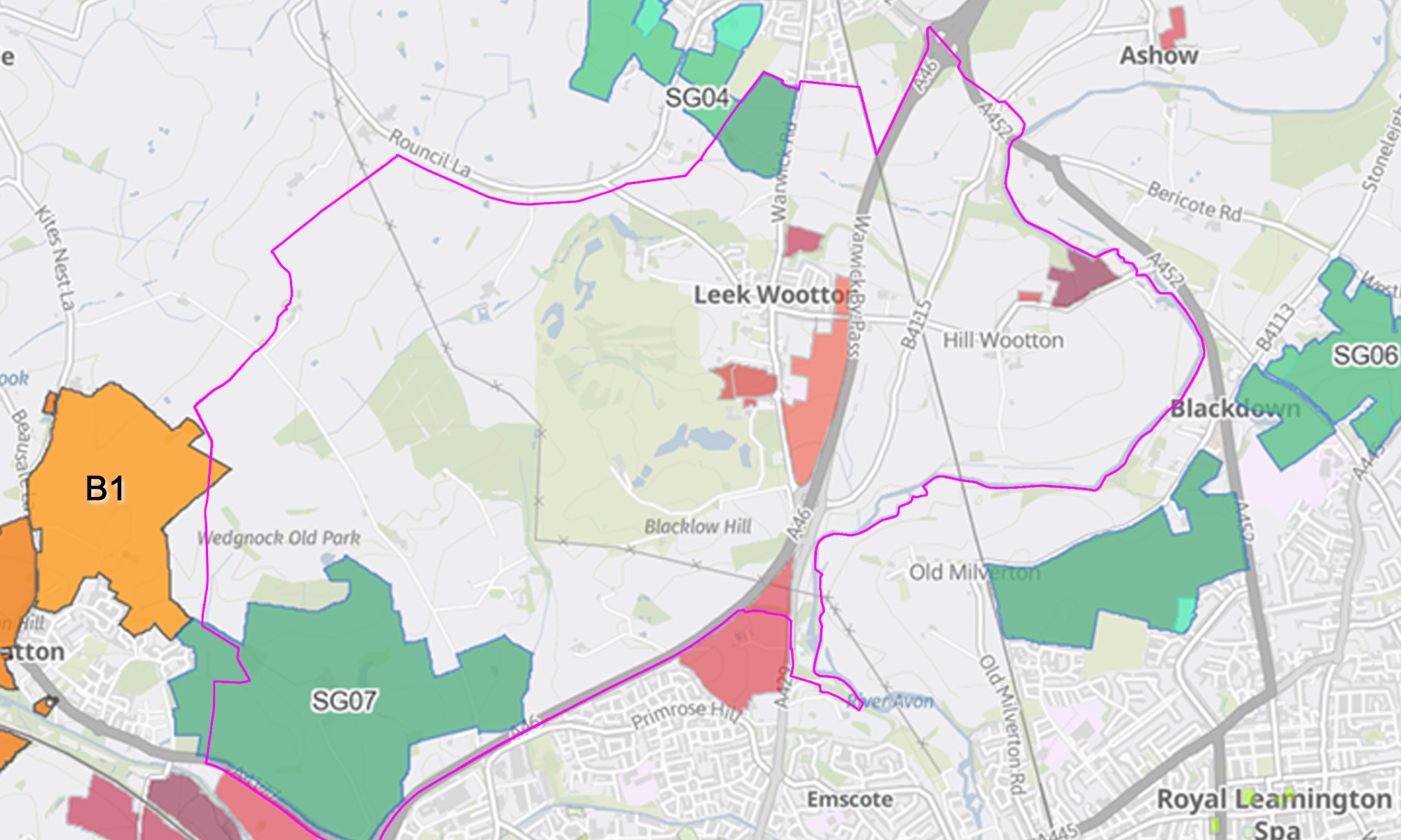 Screenshot of SWLP Interactive Map showing proposed locations for Strategic Development sites, new settlements and HELAA Small Sites