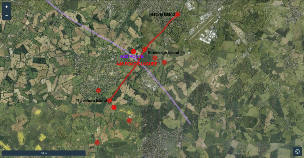 A46 closure and lane restrictions, near Kenilworth: 11 April – 1 May 2025
